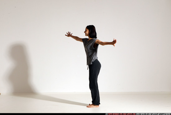 Woman Young Athletic White Moving poses Casual Dance