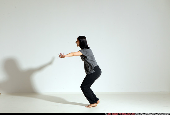 Woman Young Athletic White Moving poses Casual Dance