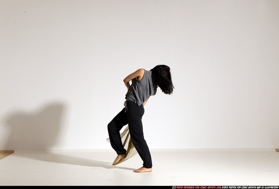 Woman Young Athletic White Moving poses Casual Dance