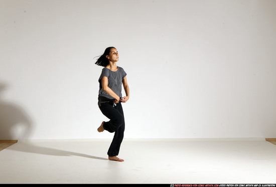 Woman Young Athletic White Moving poses Casual Dance