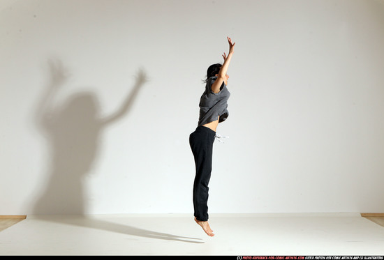 Woman Young Athletic White Moving poses Casual Dance