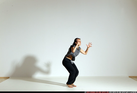 Woman Young Athletic White Moving poses Casual Dance