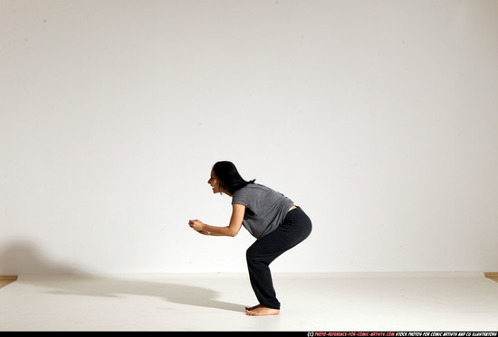 Woman Young Athletic White Moving poses Casual Dance