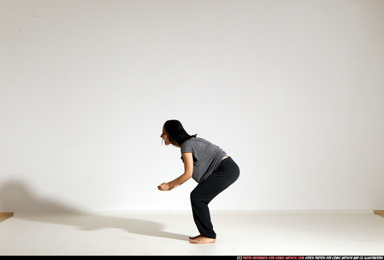 Woman Young Athletic White Moving poses Casual Dance