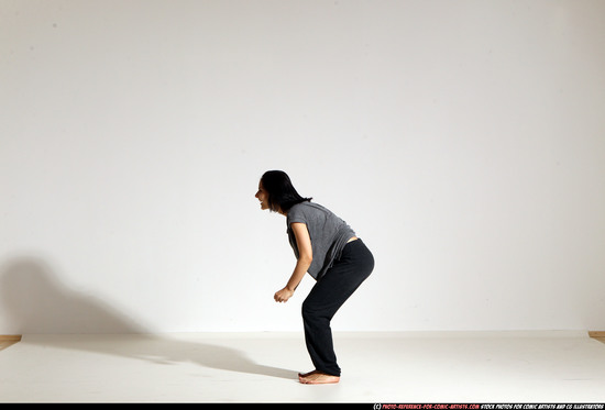 Woman Young Athletic White Moving poses Casual Dance