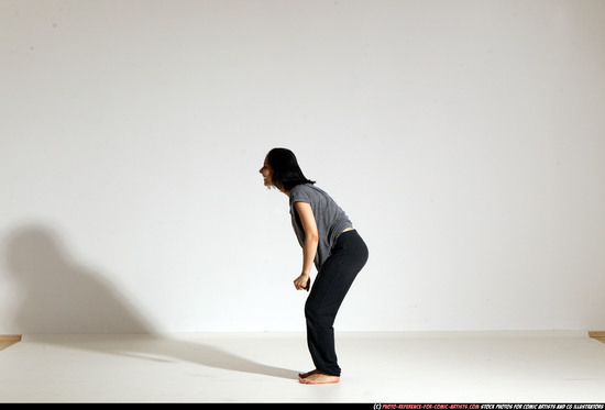 Woman Young Athletic White Moving poses Casual Dance