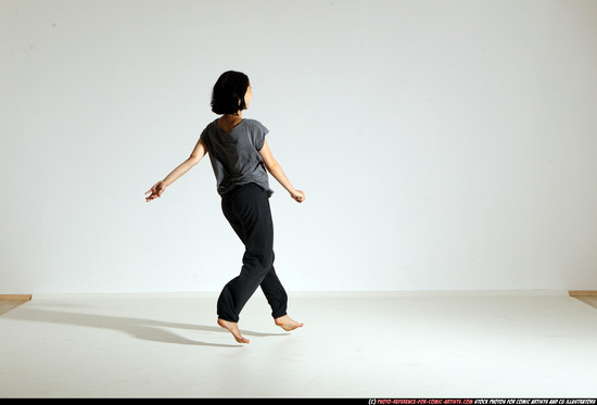 Woman Young Athletic White Moving poses Casual Dance