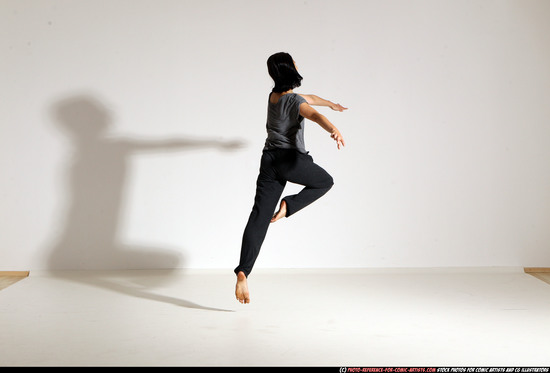 Woman Young Athletic White Moving poses Casual Dance