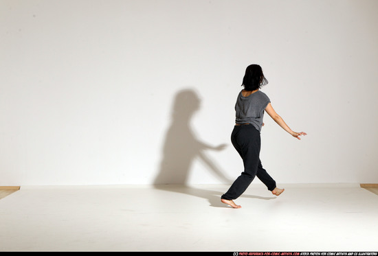 Woman Young Athletic White Moving poses Casual Dance