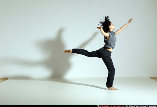 Woman Young Athletic White Moving poses Casual Dance