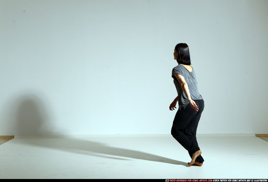 Woman Young Athletic White Moving poses Casual Dance