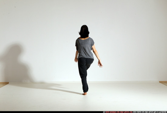 Woman Young Athletic White Moving poses Casual Dance