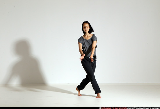 Woman Young Athletic White Moving poses Casual Dance