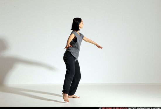 Woman Young Athletic White Moving poses Casual Dance