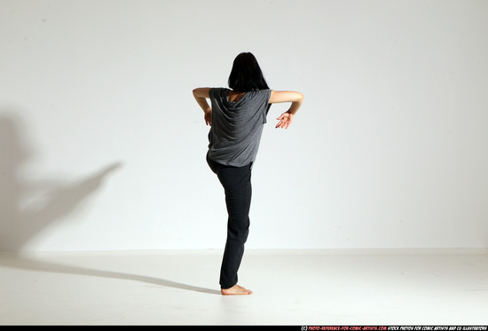 Woman Young Athletic White Moving poses Casual Dance