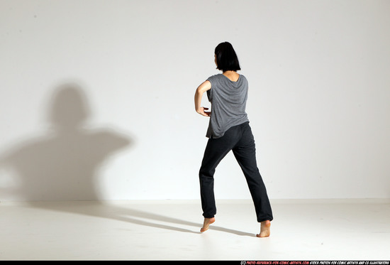 Woman Young Athletic White Moving poses Casual Dance