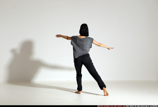 Woman Young Athletic White Moving poses Casual Dance