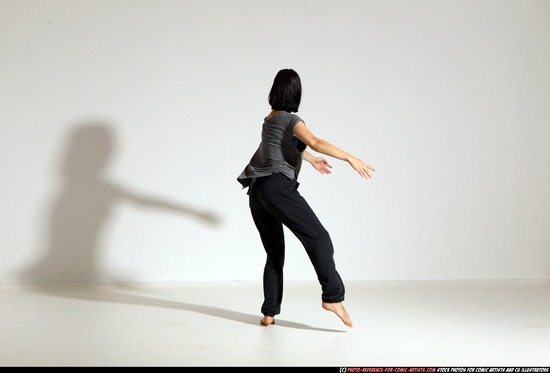 Woman Young Athletic White Moving poses Casual Dance