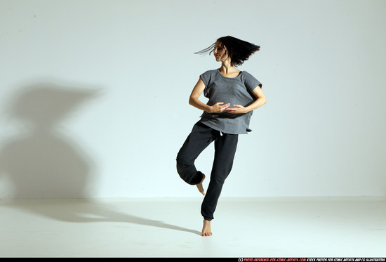 Woman Young Athletic White Moving poses Casual Dance