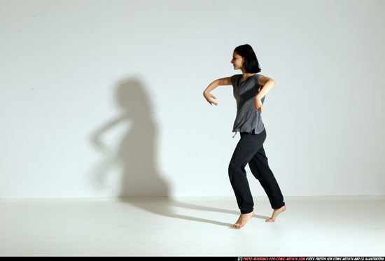 Woman Young Athletic White Moving poses Casual Dance