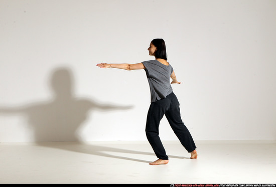 Woman Young Athletic White Moving poses Casual Dance