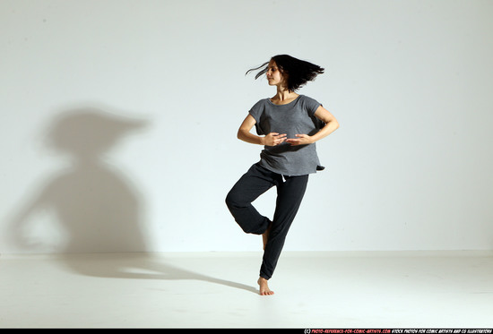 Woman Young Athletic White Moving poses Casual Dance