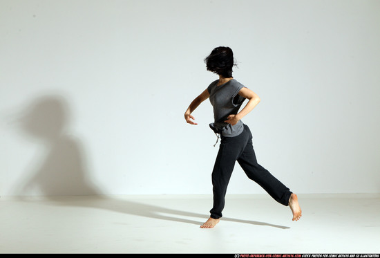 Woman Young Athletic White Moving poses Casual Dance