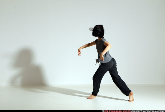 Woman Young Athletic White Moving poses Casual Dance