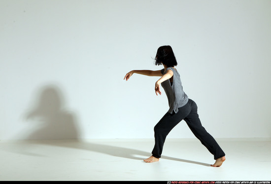 Woman Young Athletic White Moving poses Casual Dance