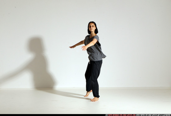 Woman Young Athletic White Moving poses Casual Dance