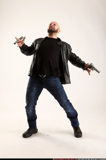 Man Adult Athletic White Fighting with gun Standing poses Casual