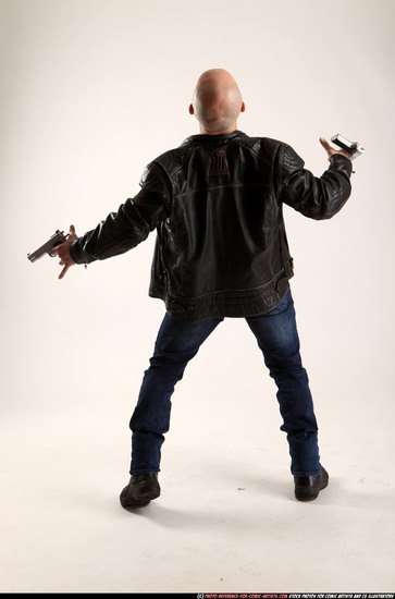 Man Adult Athletic White Fighting with gun Standing poses Casual