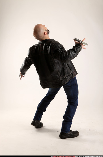 Man Adult Athletic White Fighting with gun Standing poses Casual