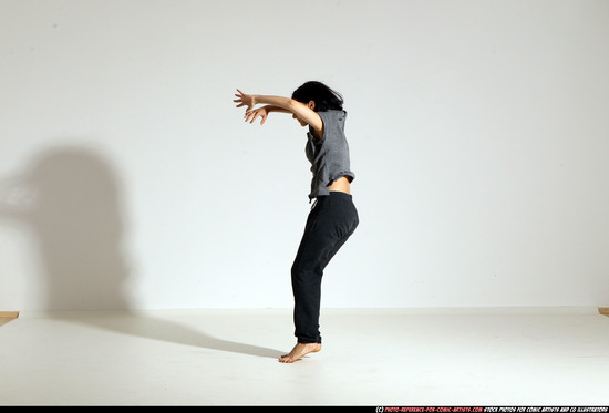 Woman Young Athletic White Moving poses Casual Dance