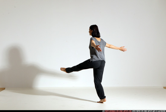 Woman Young Athletic White Moving poses Casual Dance