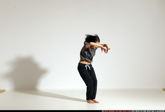 Woman Young Athletic White Moving poses Casual Dance