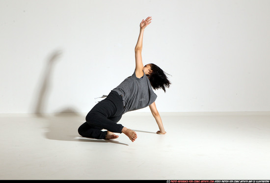 Woman Young Athletic White Moving poses Casual Dance