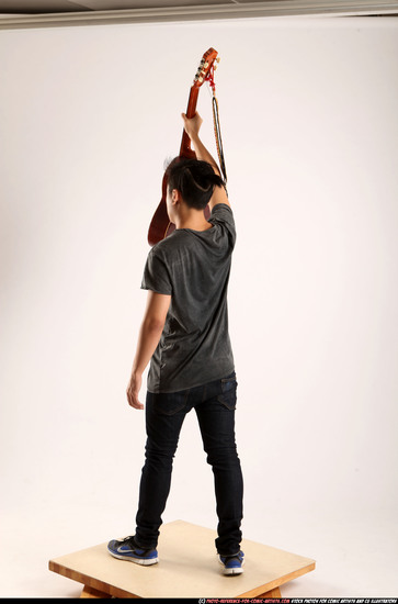 Man Young Athletic Holding Standing poses Casual Asian