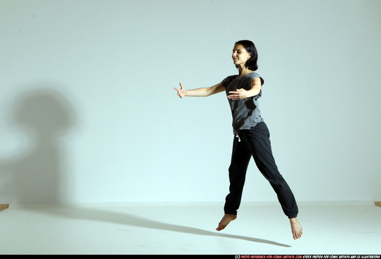 Woman Young Athletic White Moving poses Casual Dance