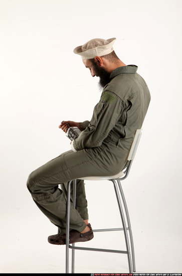 Man Adult Athletic White Daily activities Sitting poses Army