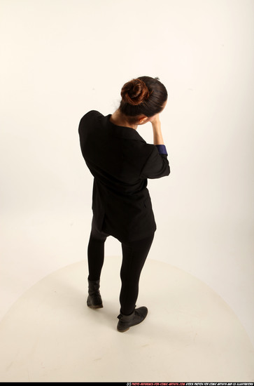 Woman Young Athletic White Fighting with gun Standing poses Business