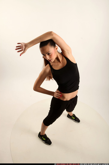 Woman Young Athletic White Fighting with gun Standing poses Business