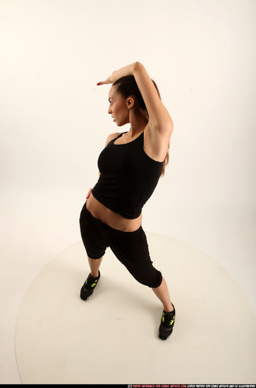 Woman Young Athletic White Fighting with gun Standing poses Business