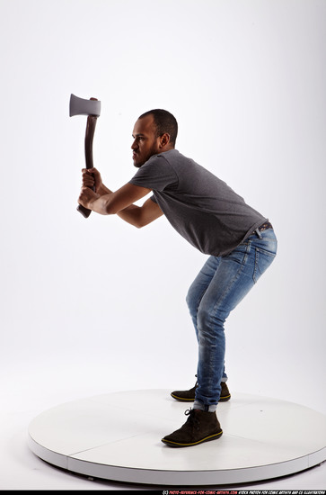 Man Adult Athletic Fighting with sword Standing poses Casual Latino