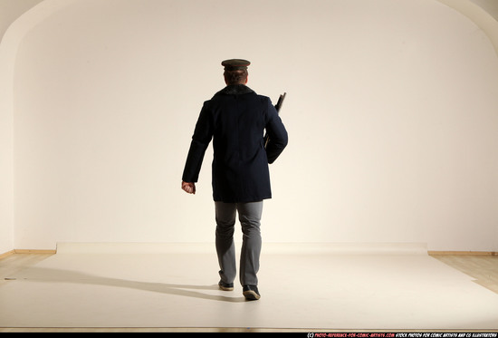 Man Adult Muscular White Moving poses Army Fighting with shotgun