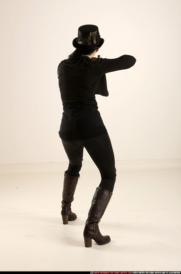 Woman Adult Athletic White Fighting with rifle Standing poses Casual