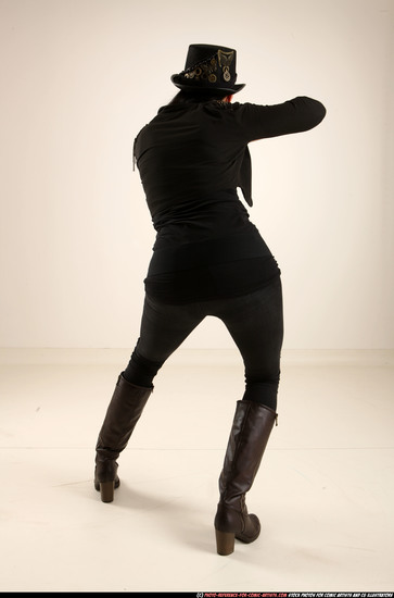 Woman Adult Athletic White Fighting with rifle Standing poses Casual