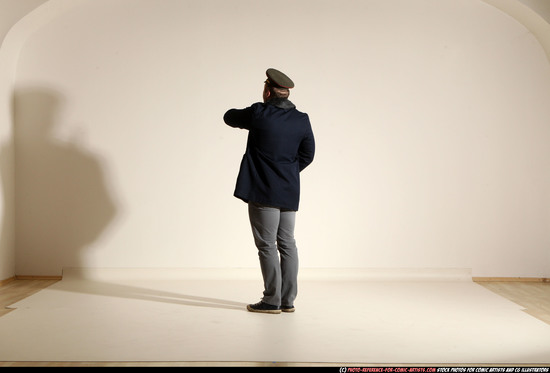 Man Adult Muscular White Moving poses Army Fighting with shotgun