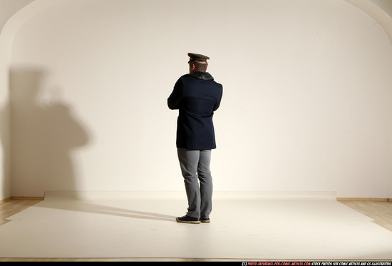 Man Adult Muscular White Moving poses Army Fighting with shotgun