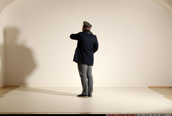 Man Adult Muscular White Moving poses Army Fighting with shotgun